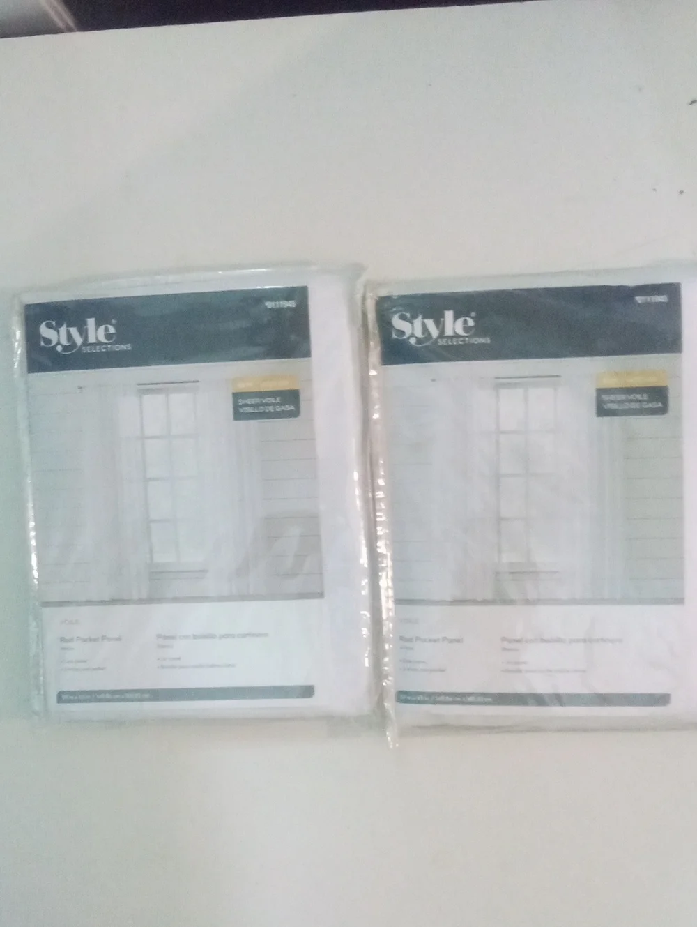 White Sheer Window Panels - Set of 2